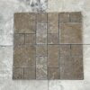 Noce Mini V/P 12x12 Brown Tumbled Travertine Mosaic 0