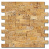 Golden Sienna Mosaia Splift-Face 1x2 Yellow Rectangle Travertine Mosaic 0