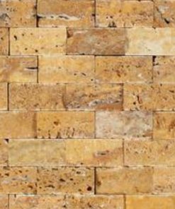 Golden Sienna Mosaia Splift-Face 1x2 Yellow Rectangle Travertine Mosaic 5