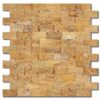 Golden Sienna Mosaia Splift-Face 1x2 Yellow Rectangle Travertine Mosaic 2