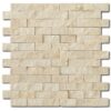 Botticino 1x2 Beige Split Face Marble Mosaic 1