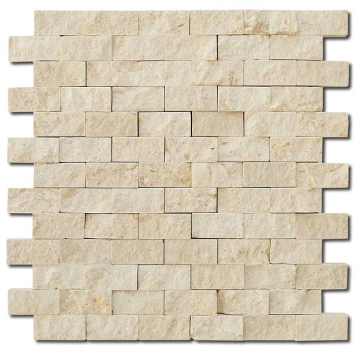 Botticino 1x2 Beige Split Face Marble Mosaic 1