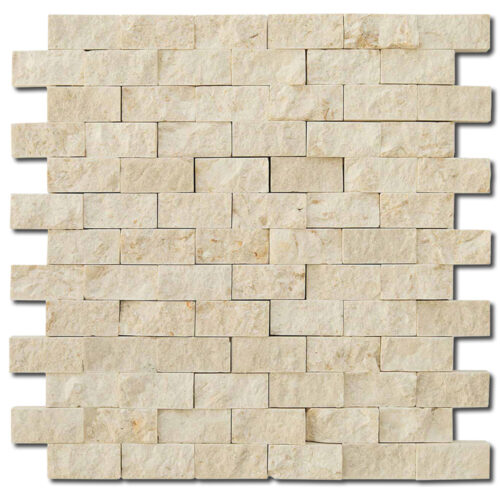 Botticino 1x2 Beige Split Face Marble Mosaic 0