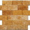 Golden Sienna Mosaic Splift-Face 2x4 Yellow Rectangle Travertine 4