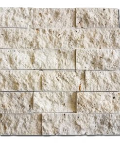 Ivory Travertine 2x4 Tumbled Mosaic 4