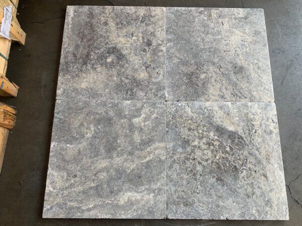 Silver 18x18 Tumbled Travertine Tile 2