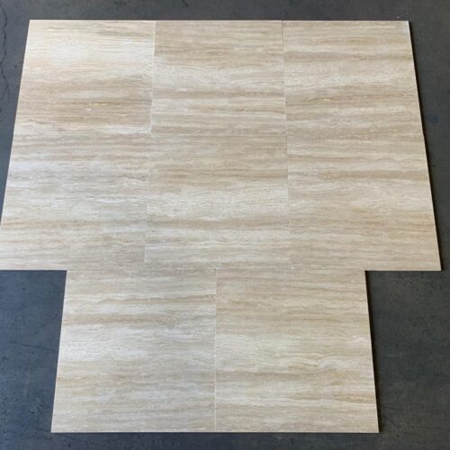 Ivory Vein Cut Travertine 18x18 Honed Tile