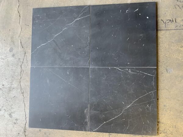 Nero Marquina 12x12 Black Square Honed Marble Tile 4