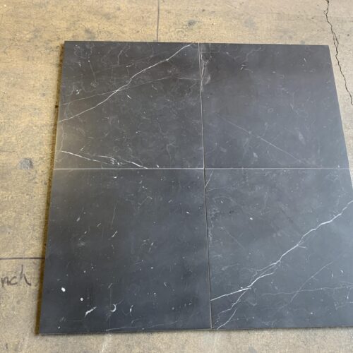 Nero Marquina 12x12 Black Square Honed Marble Tile 0