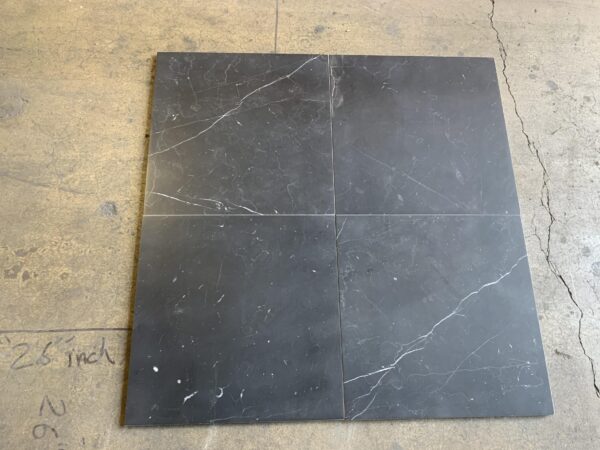 Nero Marquina 12x12 Black Square Honed Marble Tile 1