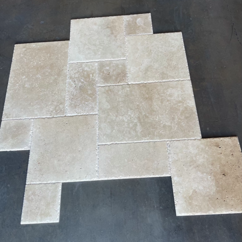 Ivory Versailles Travertine Pattern Brushed/Chiseled Tile