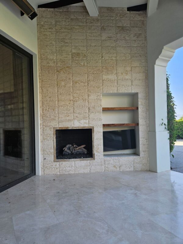 Shell Stone 8x18 Beige Splitface Limestone Tile 3