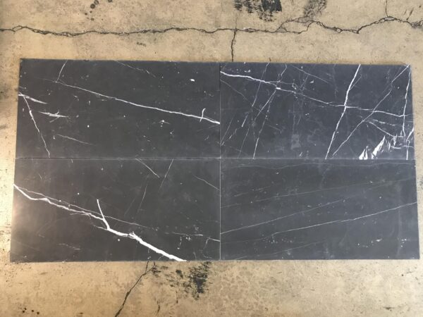 Nero Marquina 12x24 Black Rectangle Honed Marble Tile 0