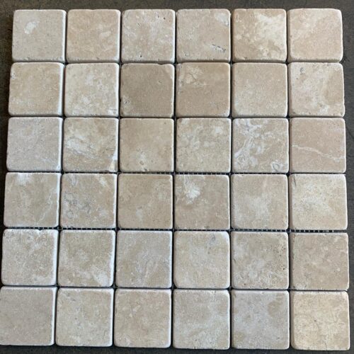 Durango 2x2 Beige Tumbled Travertine Mosaic