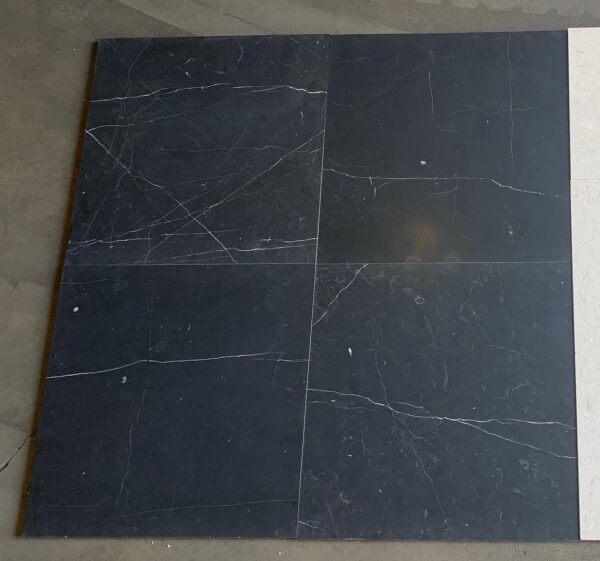 Nero Marquina 18x18 Black Square Honed Marble Tile 3