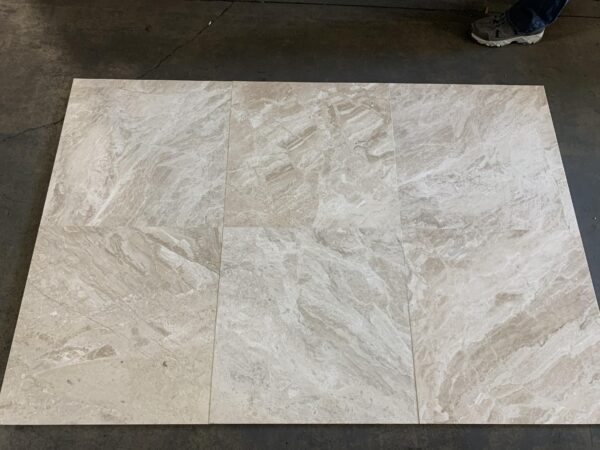 Breccia Bianco Diana Royal 24x24 White Honed Marble Tile 0