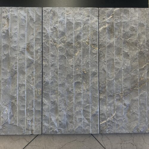 Bardiglio Gray 8x18 Split-Face Raked Marble Tile