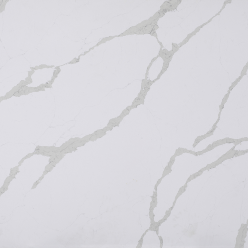 Calacatta Stream 110x26 White Quartz Prefab