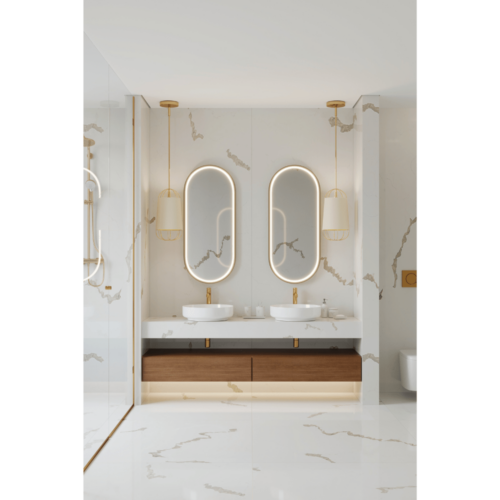 Calacatta Venetian 110x26 White Quartz Prefab 0