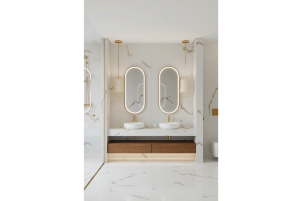 Calacatta Venetian 110x26 White Quartz Prefab 0