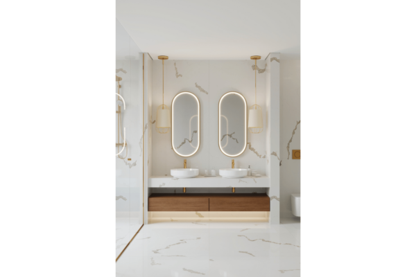 Calacatta Venetian 110x36 White Quartz Prefab 0