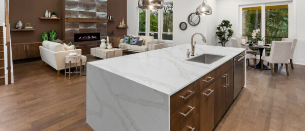 Calacatta Goa 108x42 White Polished Quartz Prefab 0