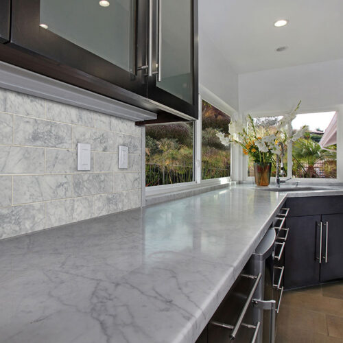 Carrara White 112X26 Polished Marble Prefab 0