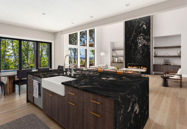 Titanium 108x42 Black Polished Granite Prefab 1