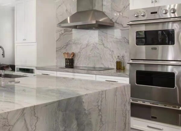 Quartzite slabs Maldivi 110X26 White Slab 2