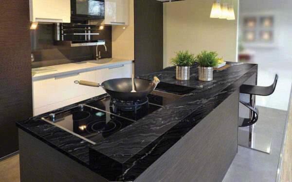 Agatha Black Polished Granite Slab 5