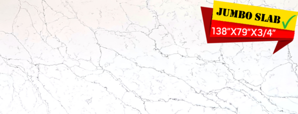 Quartz Stone Slabs Calacatta Cantania 126x63 3/4 White Slab 1
