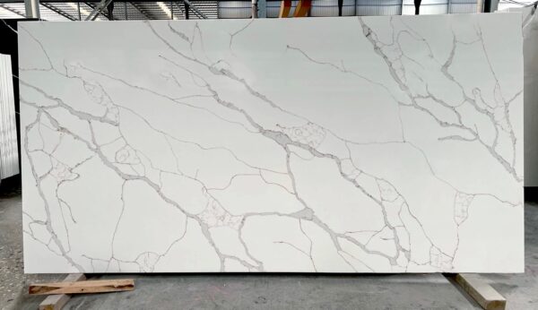 Quartz Stone Slabs Calacatta Celia 126x63 3/4 White Slab 1