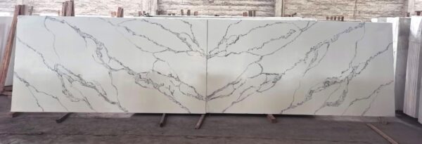 Quartz Stone Slabs Calacatta Caprese 126x63 3/4 White Slab 1