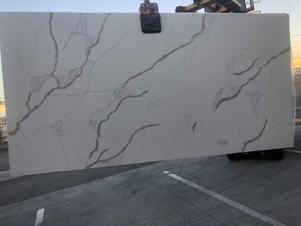 Quartz Stone Slabs Calacatta Barra 126x63 3/4 White Slab 1