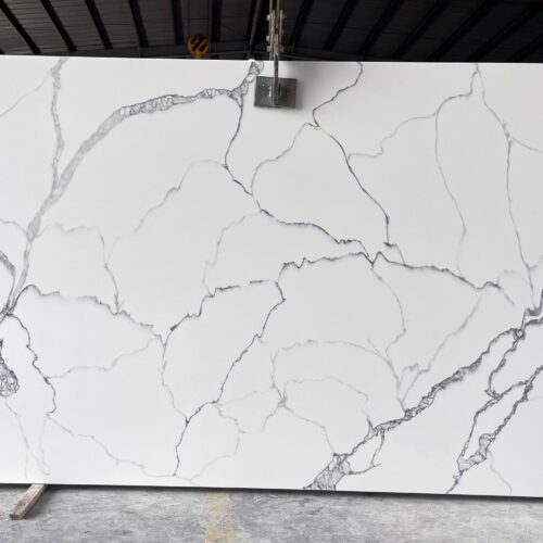 Quartz Stone Slabs Sumatra 110x36 Gray Slab 0