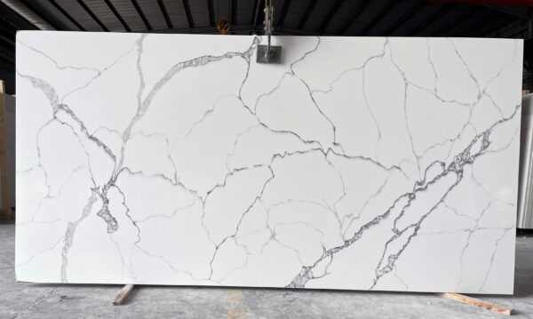 Quartz Stone Slabs Sumatra 110x36 Gray Slab 0