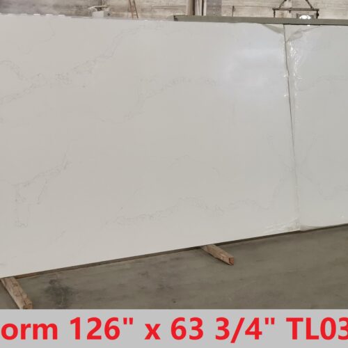 Quartz Stone Slabs Calacatta Storm 110x36 White Slab 0