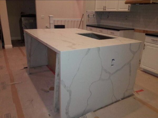 Quartz Stone Slabs Calacutta White 110x36 Slab 7