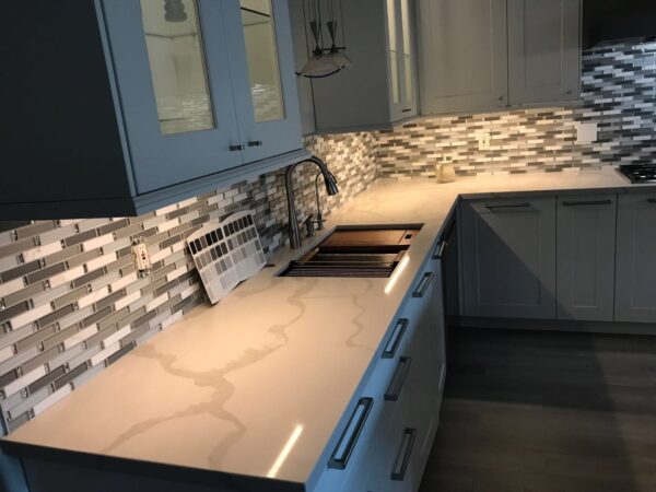 Quartz Stone Slabs Calacutta White 110x36 Slab 5