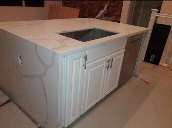 Quartz Stone Slabs Calacutta White 110x42 Slab 5