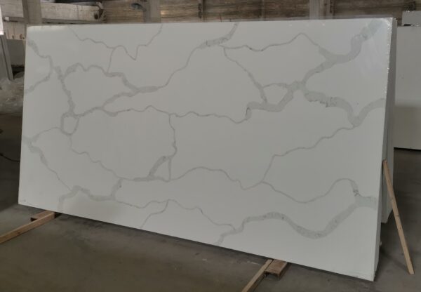 Quartz Stone Slabs Calacutta White 110x42 Slab 0