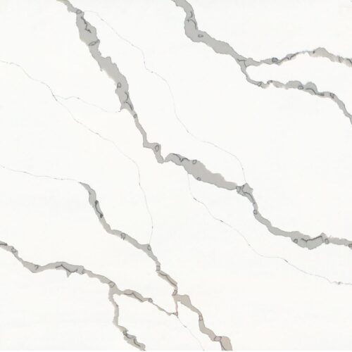 Quartz Stone Slabs Calacatta Creek 110x36 White Slab 0