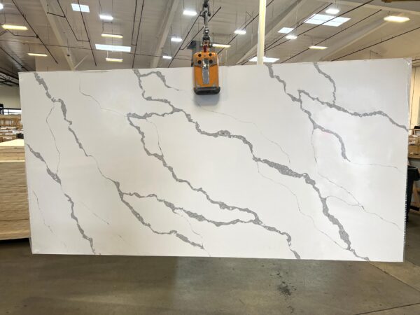 Quartz Stone Slabs Calacatta Creek 110x42 White Slab