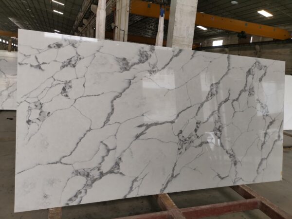 Quartz Stone Slabs Calacatta Waves 110x42 White Slab 1