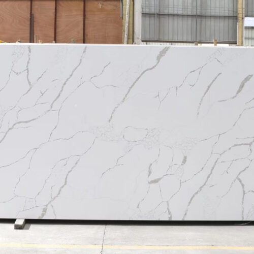 Quartz Stone Slabs Sevilla 110x26 White Slab 0