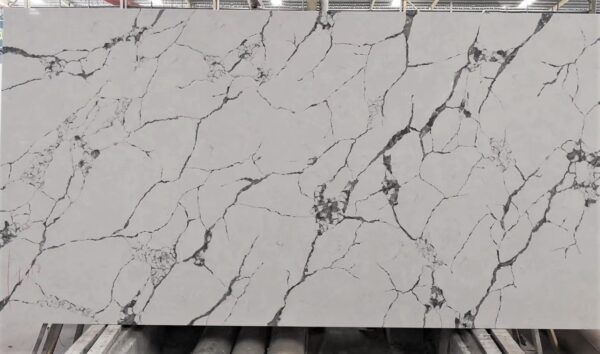 Quartz Stone Slabs Calacatta Vega 110x26 White Slab 1