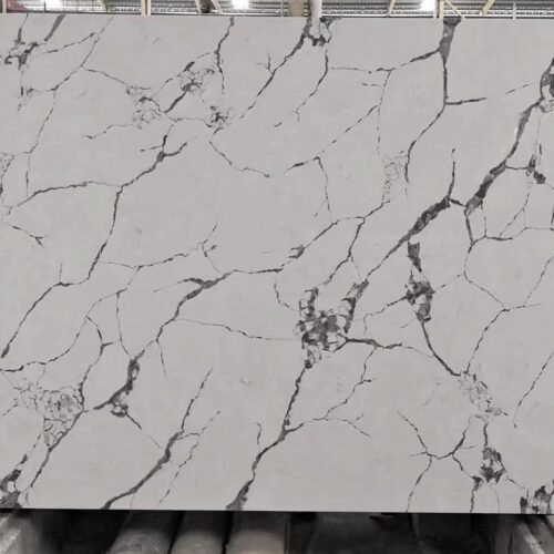 Quartz Stone Slabs Calacatta Vega 110x26 White Slab 0