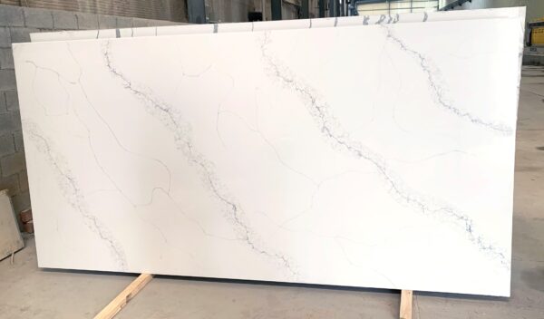 Quartz Stone Slabs Calacatta Linen 110x42 White Slab 0