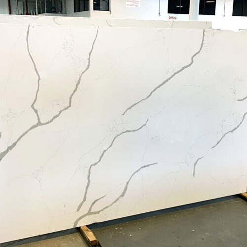 Quartz Stone Slabs Calacatta Cloud 110x26 White Slab