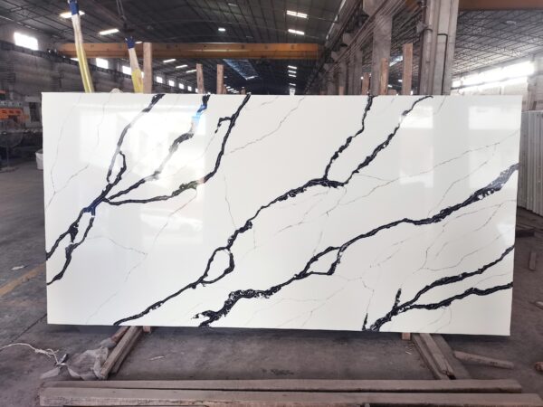 Quartz Stone Slabs Calacatta Plazo 110x42 White Slab 0